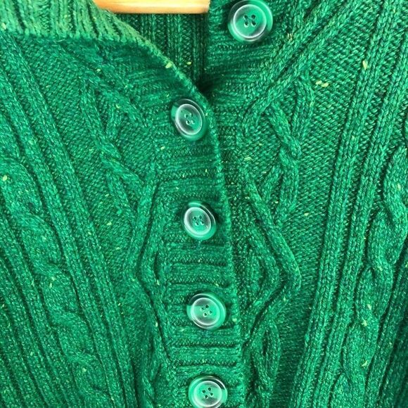 Liz Claiborne Green Button Up Sweater Size M - Picture 3 of 6